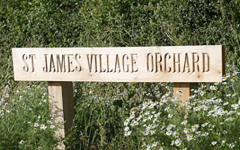 The Village Orchard Wooden Named Banner