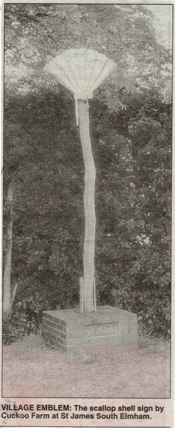 St James South Elmham Village Shell Sign